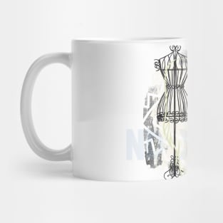 Mannequin and bull abstract collage Mug